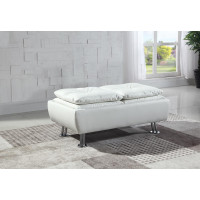 Coaster Furniture 300293 Dilleston Storage Ottoman with Removable Trays White